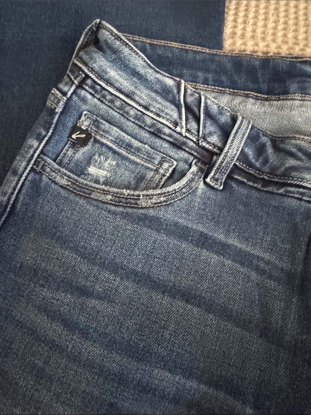 KanCan Mid Rise Flare Jeans - Light Blue Denim - Picture 4 of 4